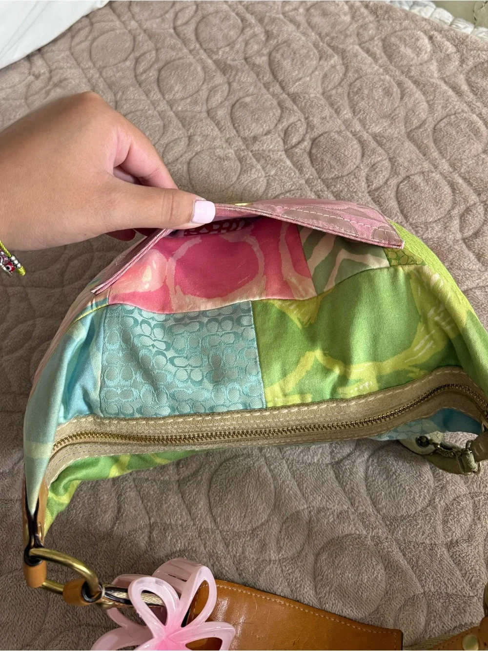 Coach Vintage Y2K colorful patchwork shoulder bag